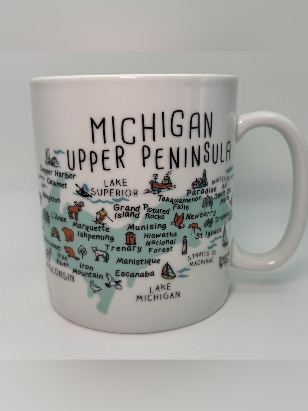 Michigan Upper Peninsula Map Coffee Mug MyPlace 222 Fifth Porcelain Michigan Mug